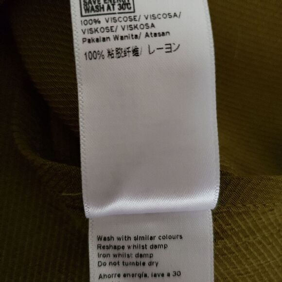 🦋3/$25 Topshop Size 2 Olive Green ¾ Sleeve Oversized Boho Top Tunic - Picture 9 of 10